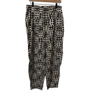 VTG Jams World pants mens XL Rayon Drawstring black white beach surf coastal